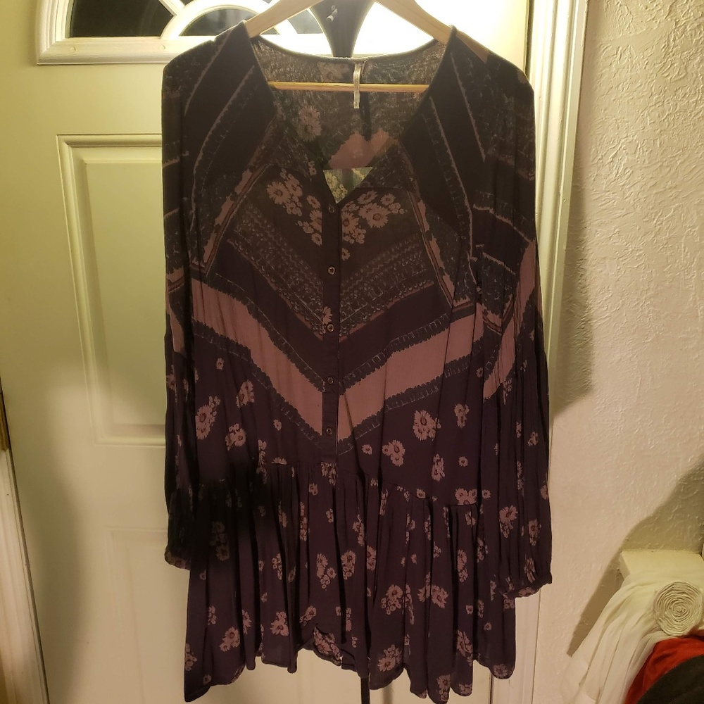 Free People Long Sleeve Mini Dress